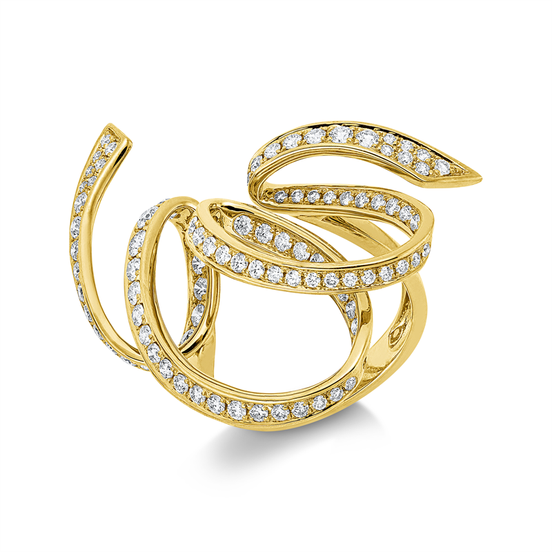 Ring    aus 750/-18 Karat Gelbgold mit 96 Diamanten 1