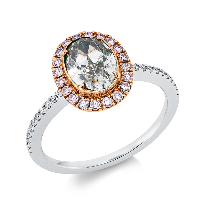 Ring    aus 750/-18 Karat Weißgold / Rotgold mit 43 Diamanten 1