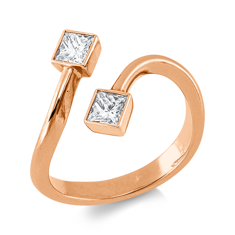 Ring    aus 750/-18 Karat Rotgold mit 2 Diamanten 0