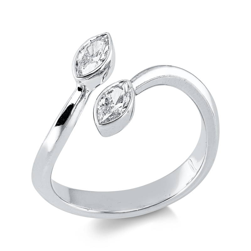 Ring    aus 750/-18 Karat Weißgold mit 2 Diamanten 0