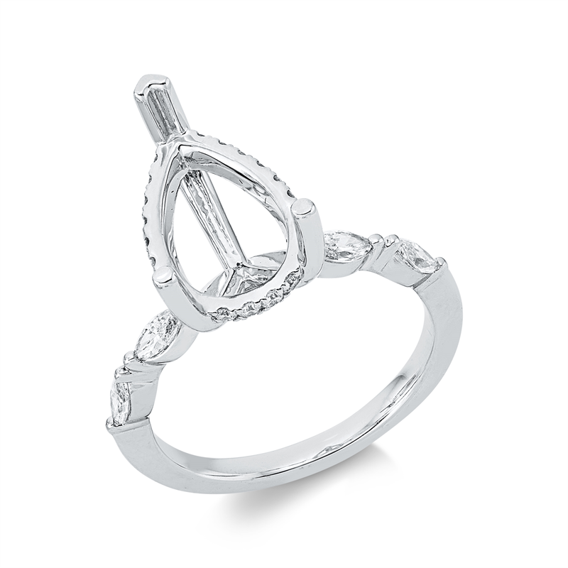 Ring    aus 750/-18 Karat Weißgold mit 2 Diamanten 0