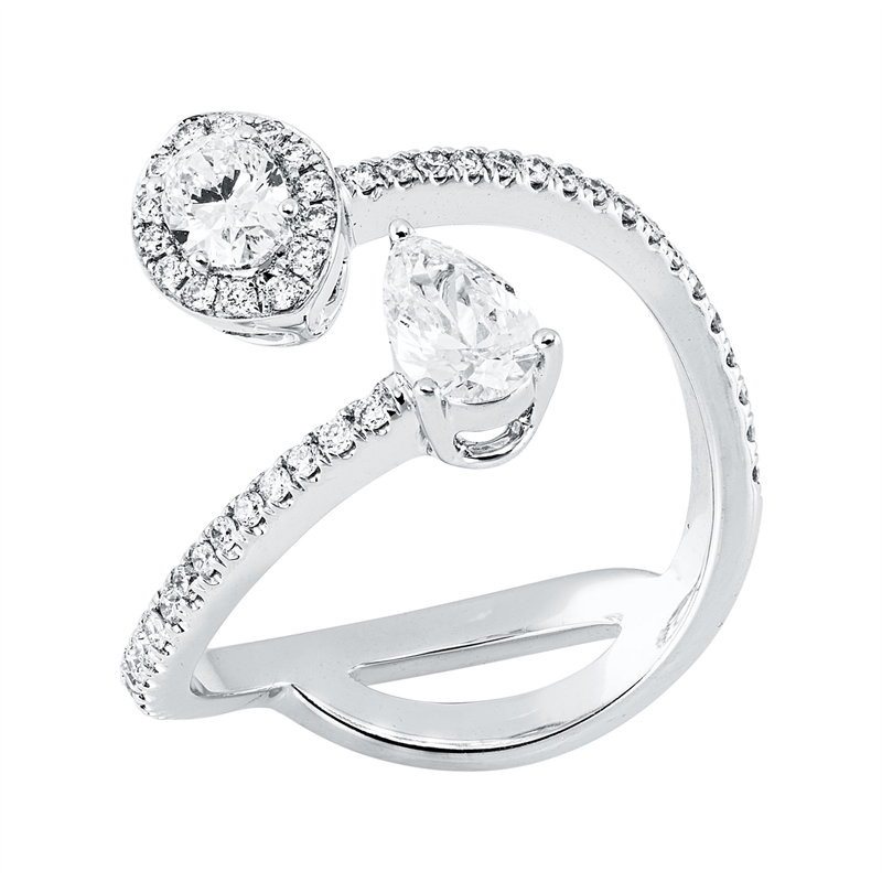 Ring    aus 750/-18 Karat Weißgold mit 51 Diamanten 0