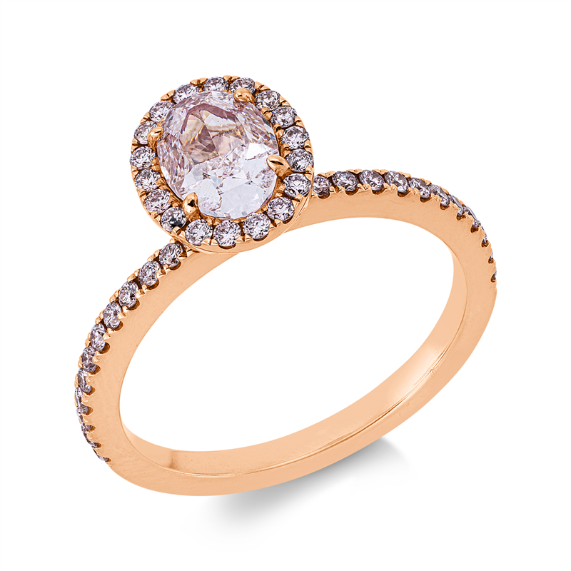 Ring    aus 750/-18 Karat Rotgold mit 55 Diamanten 1