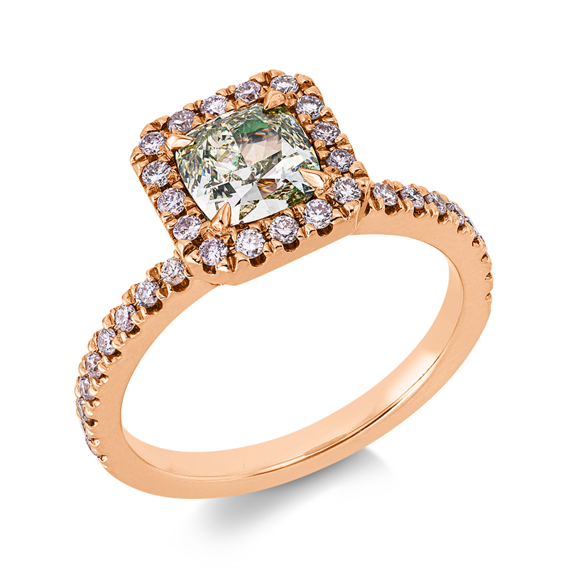 Ring    aus 750/-18 Karat Rotgold mit 49 Diamanten 1