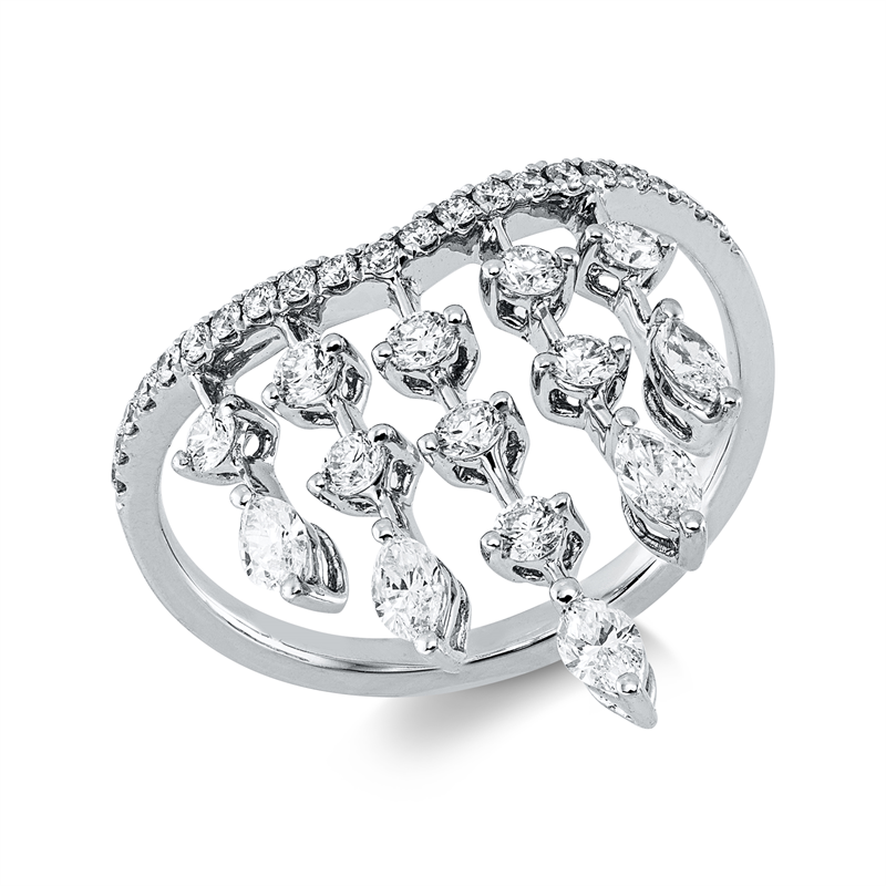 Ring    aus 750/-18 Karat Weißgold mit 35 Diamanten 0