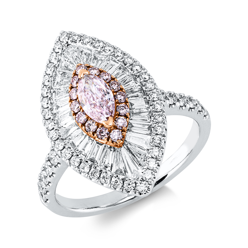 Ring    aus 750/-18 Karat Weißgold / Rotgold mit 87 Diamanten 1