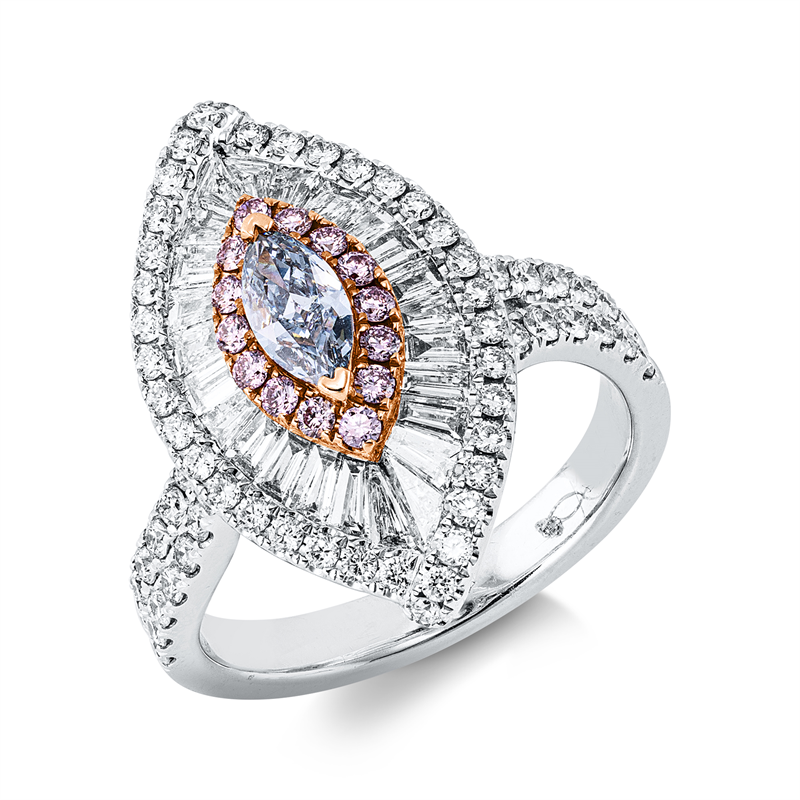 Ring    aus 750/-18 Karat Weißgold / Rotgold mit 107 Diamanten 1