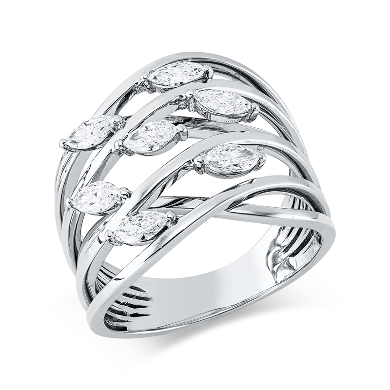 Ring    aus 750/-18 Karat Weißgold mit 7 Diamanten 0