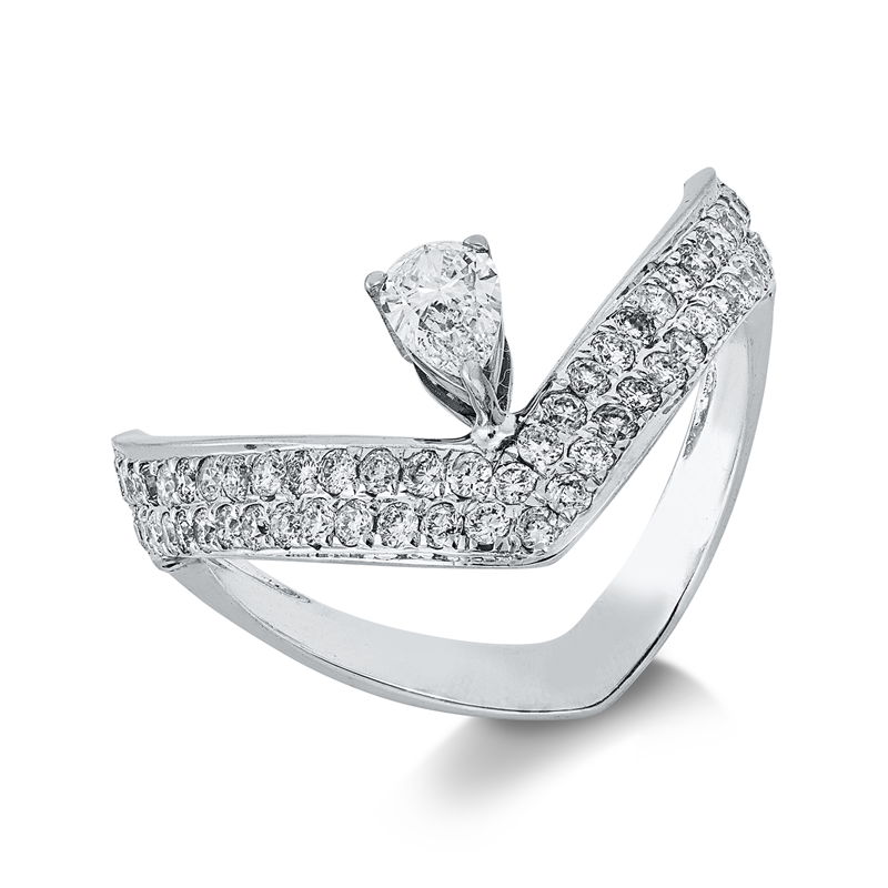 Ring    aus 750/-18 Karat Weißgold mit 59 Diamanten 0
