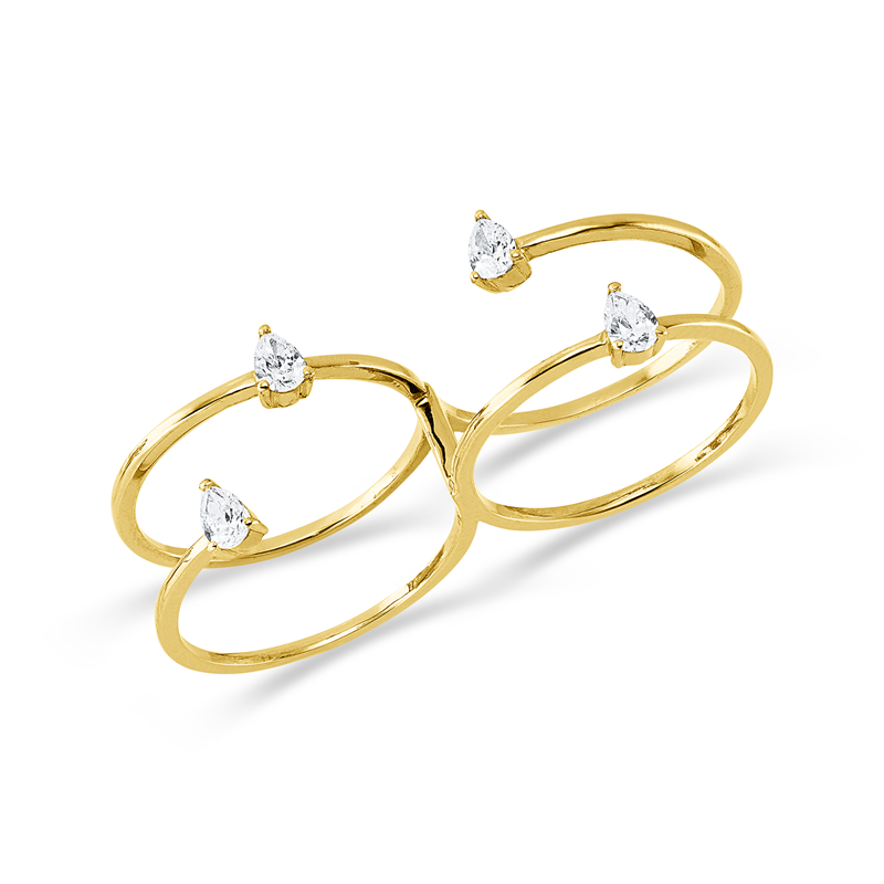 Ring    aus 750/-18 Karat Gelbgold mit 4 Diamanten 0