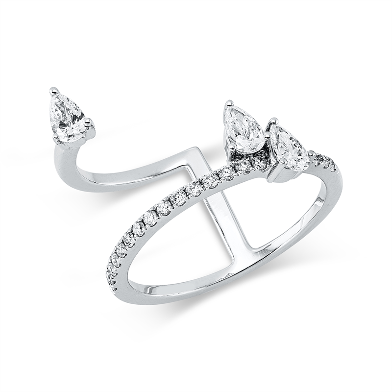 Ring    aus 750/-18 Karat Weißgold mit 22 Diamanten 0