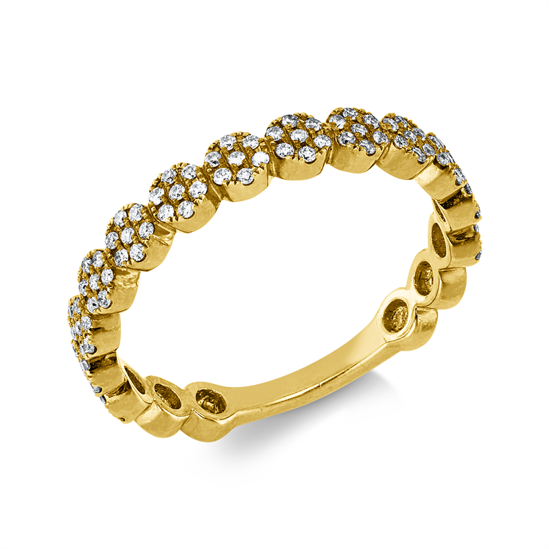 Ring    aus 750/-18 Karat Gelbgold mit 91 Diamanten 0