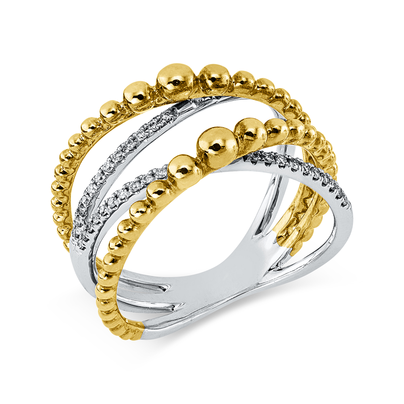 Ring    aus 750/-18 Karat Weißgold / Gelbgold mit 44 Diamanten 0
