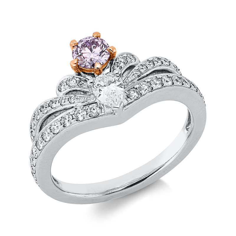 Ring    aus 750/-18 Karat Weißgold mit 18 Diamanten 2