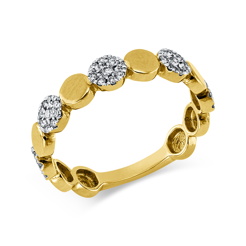 Ring    aus 750/-18 Karat Gelbgold mit 45 Diamanten 0