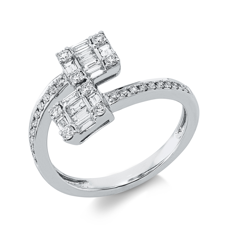 Ring    aus 750/-18 Karat Weißgold mit 40 Diamanten 0