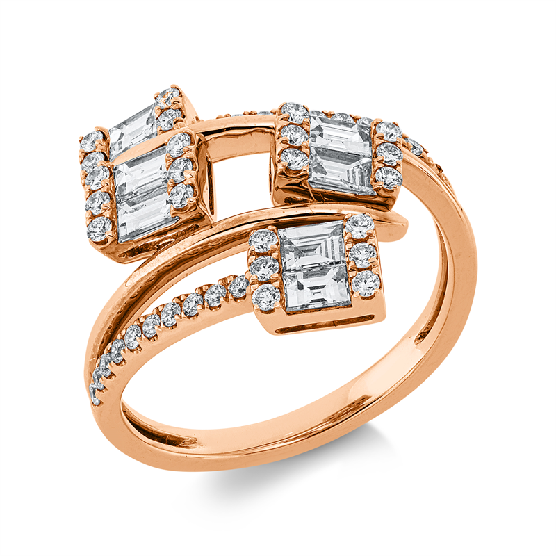 Ring    aus 750/-18 Karat Rotgold mit 52 Diamanten 1