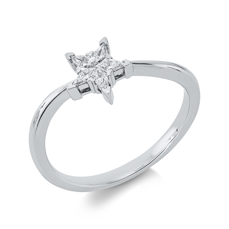 Ring    aus 750/-18 Karat Weißgold mit 5 Diamanten 0
