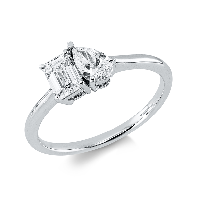 Ring    aus 750/-18 Karat Weißgold mit 2 Diamanten 0