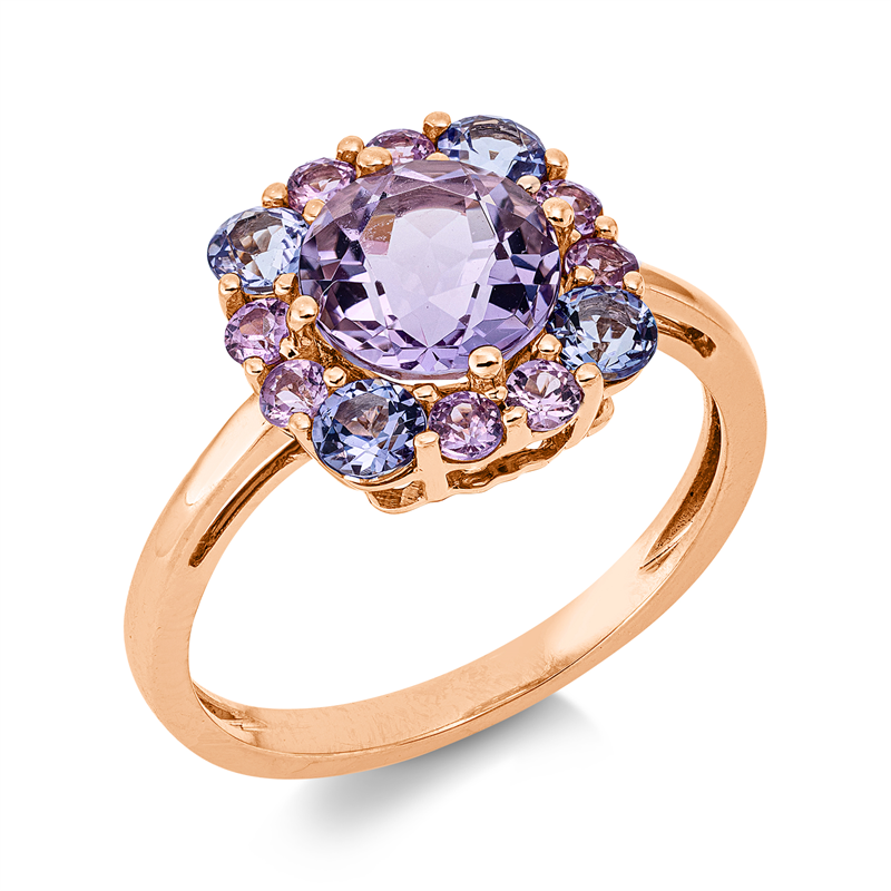 Ring mit Saphir  aus 750/-18 Karat Rotgold  
