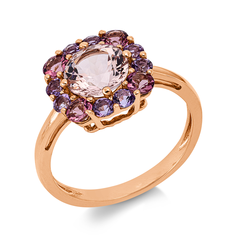 Ring mit Amethyst  aus 750/-18 Karat Rotgold  