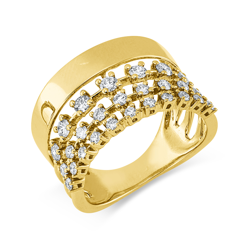 Ring    aus 750/-18 Karat Gelbgold mit 27 Diamanten 0