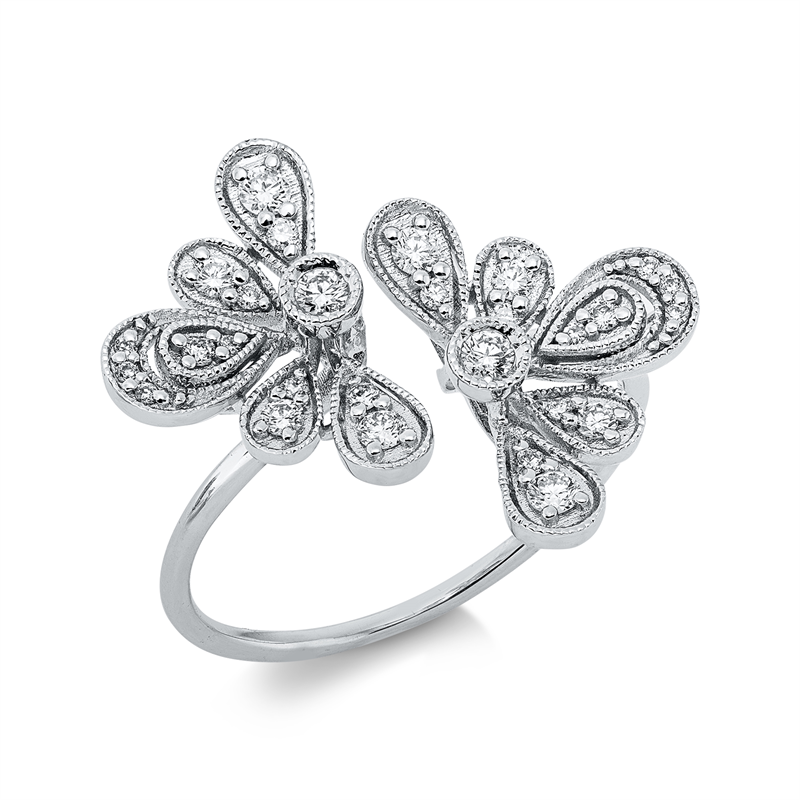 Ring    aus 750/-18 Karat Weißgold mit 28 Diamanten 0