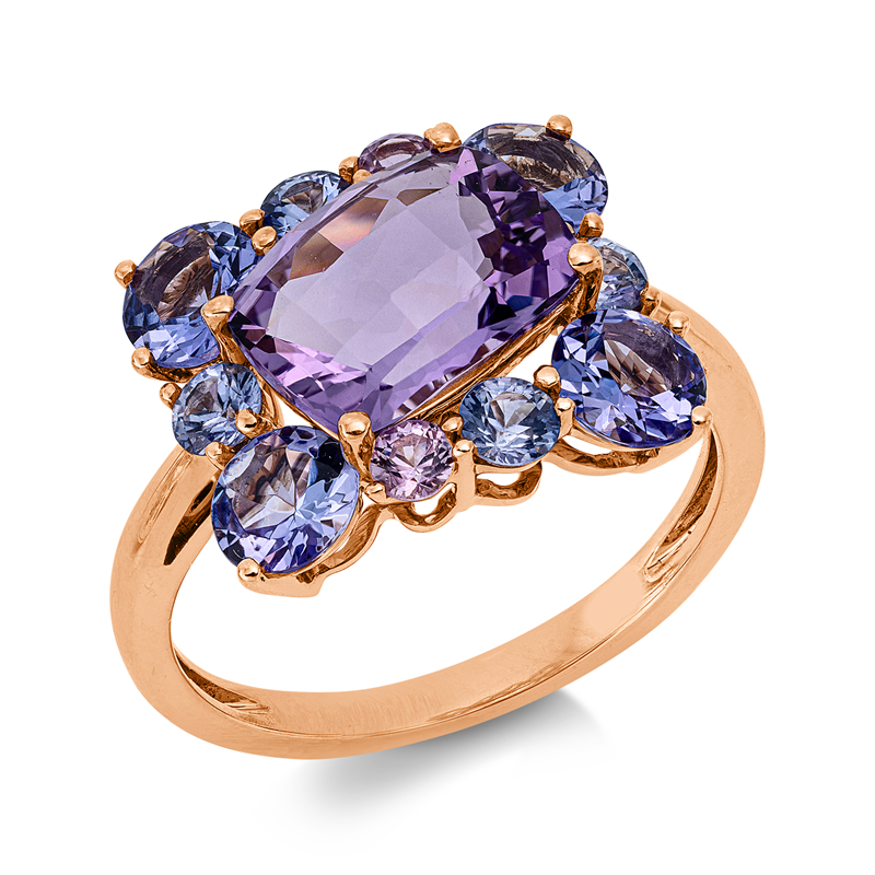 Ring mit Saphir  aus 750/-18 Karat Rotgold  