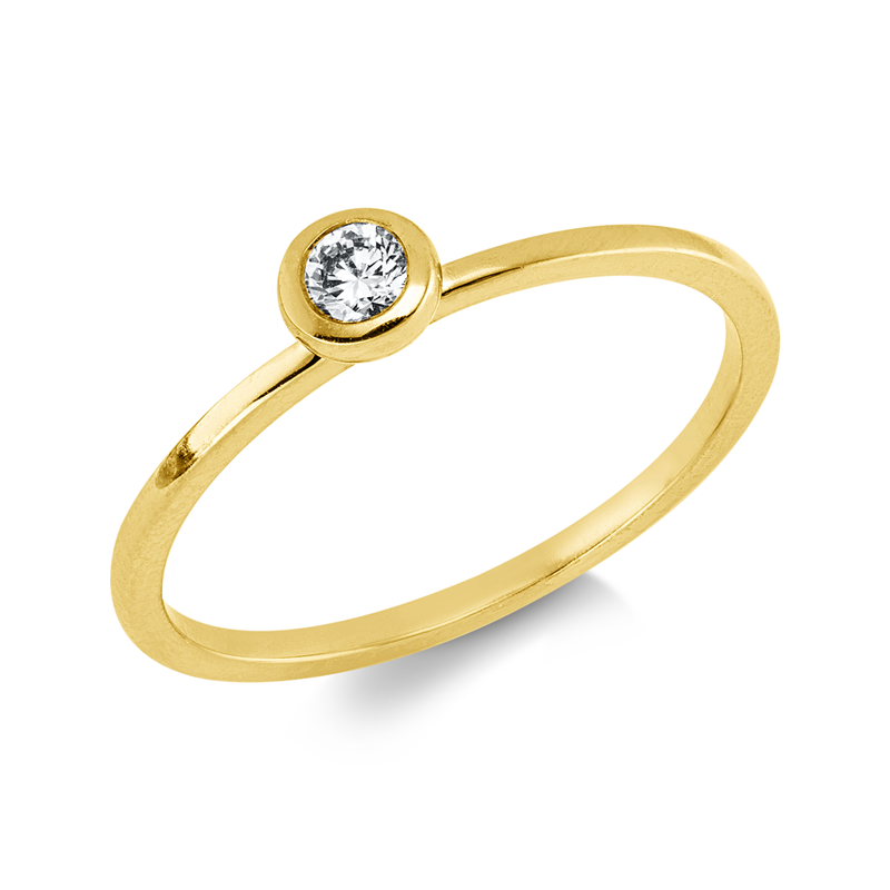 Ring    aus 750/-18 Karat Gelbgold mit 1 Diamant 0