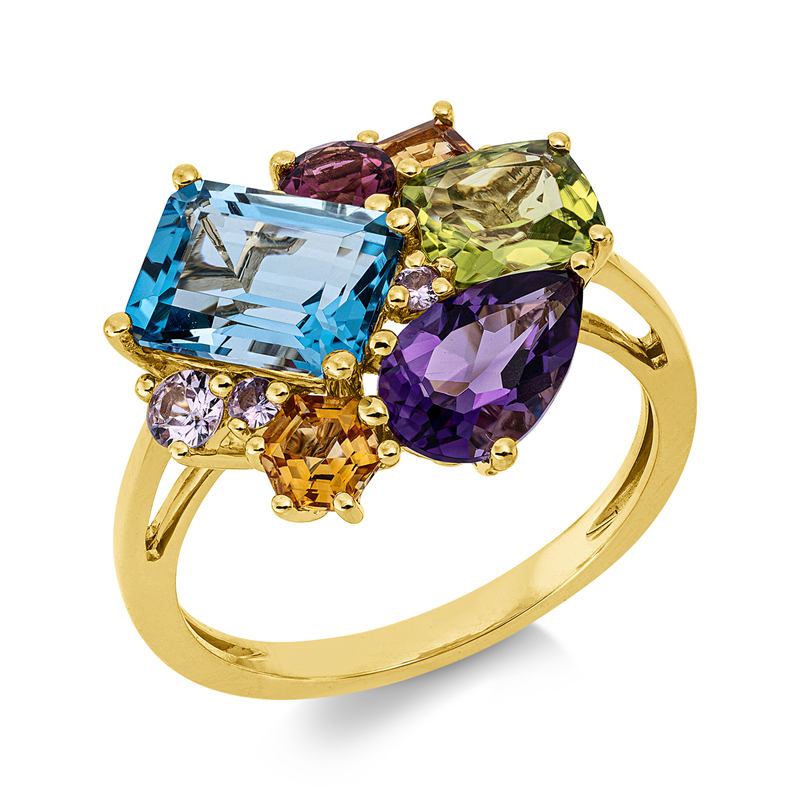 Ring mit Saphir  aus 750/-18 Karat Gelbgold  
