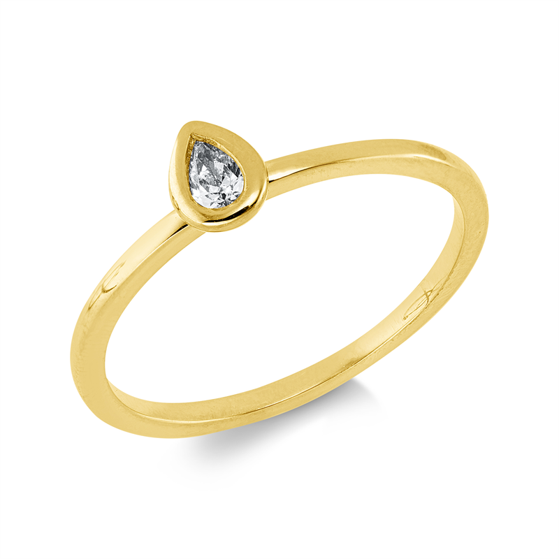 Ring    aus 750/-18 Karat Gelbgold mit 1 Diamant 0