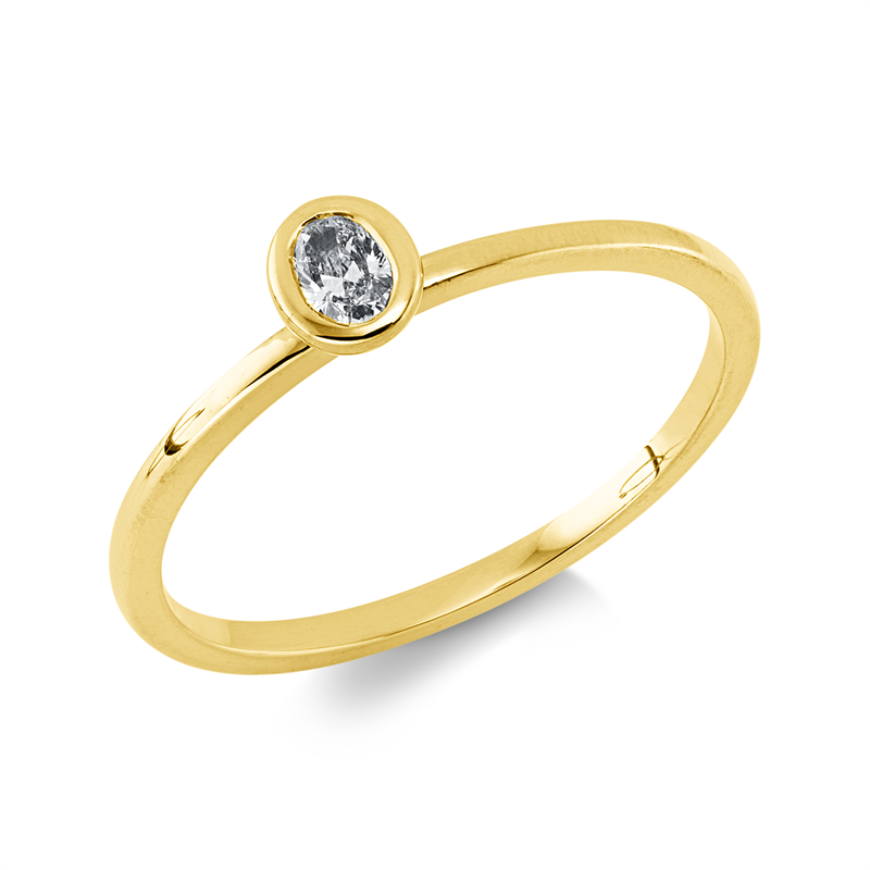 Ring    aus 750/-18 Karat Gelbgold mit 1 Diamant 0