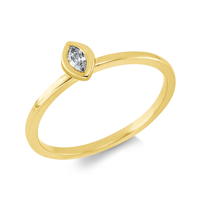 Ring    aus 750/-18 Karat Gelbgold mit 1 Diamant 0