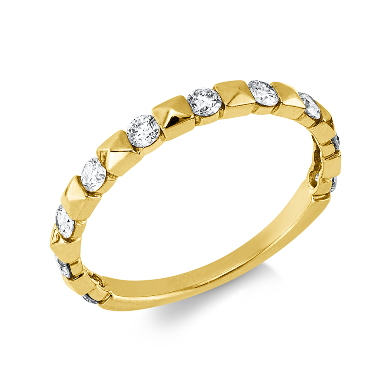 Ring    aus 750/-18 Karat Gelbgold mit 10 Diamanten 0