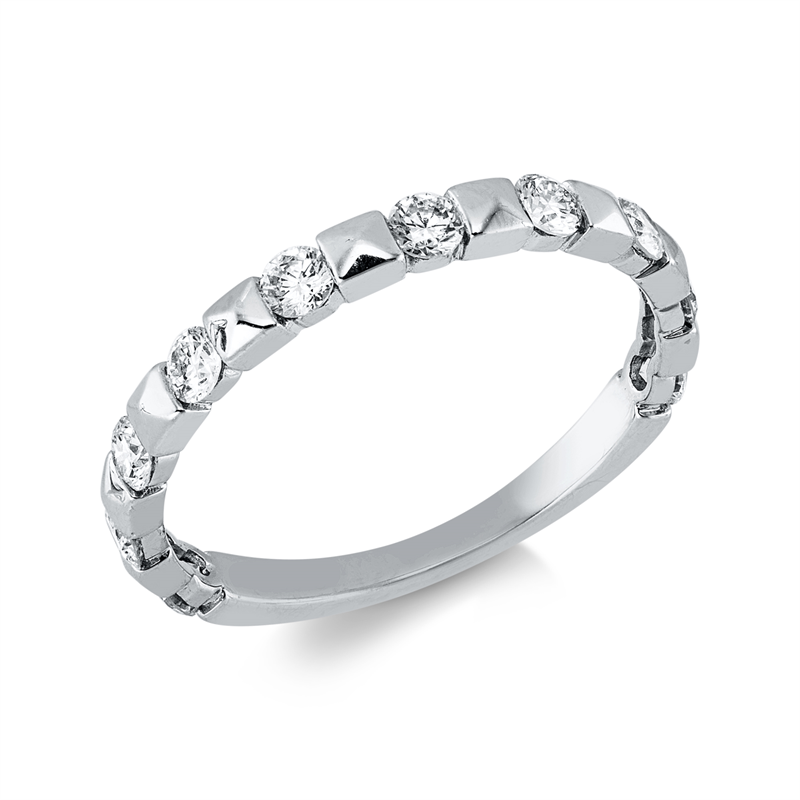 Ring    aus 750/-18 Karat Weißgold mit 10 Diamanten 0