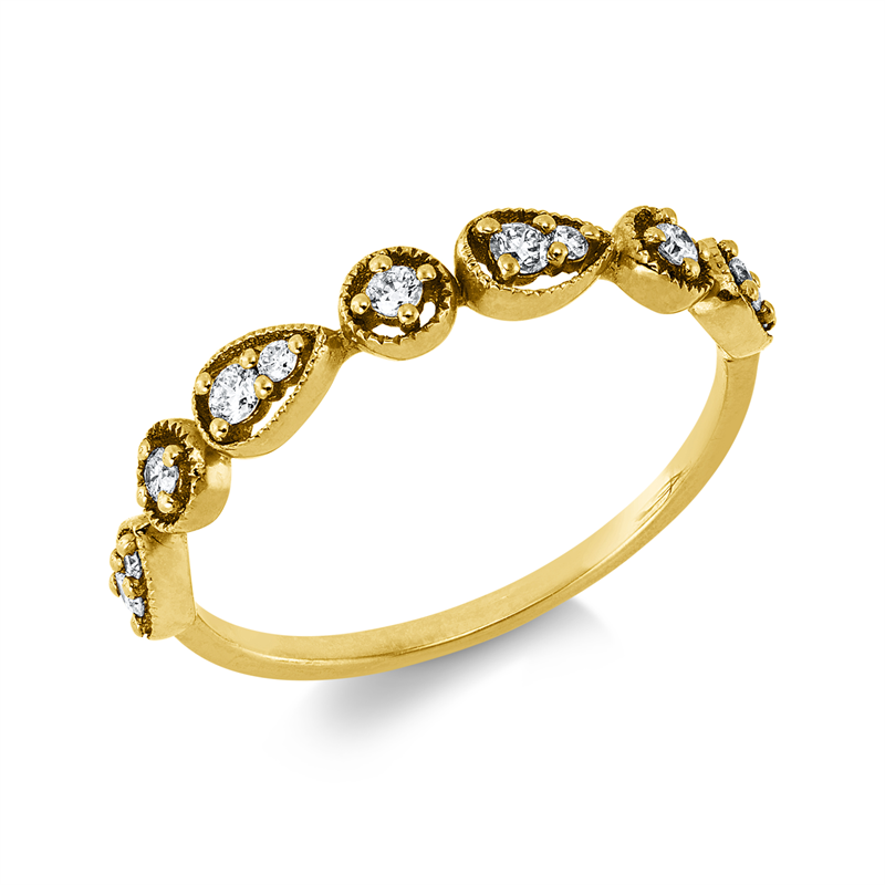 Ring    aus 750/-18 Karat Gelbgold mit 11 Diamanten 0