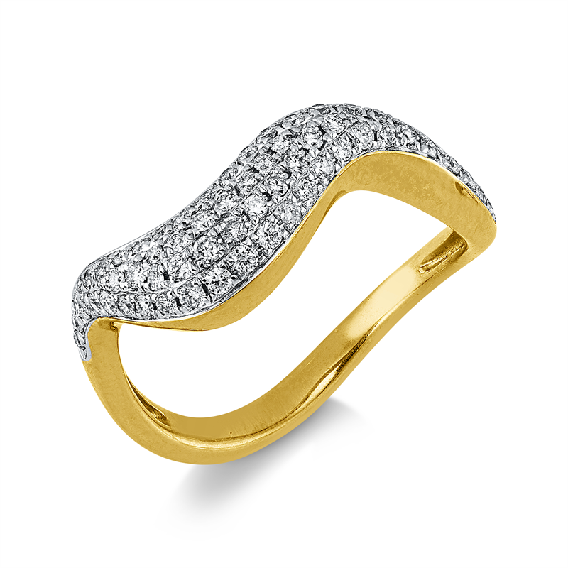 Ring    aus 750/-18 Karat Gelbgold / Weißgold mit 59 Diamanten 0