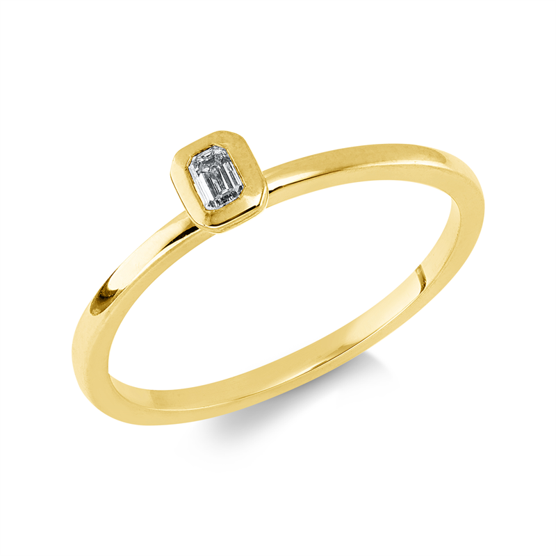 Ring    aus 750/-18 Karat Gelbgold mit 1 Diamant 0
