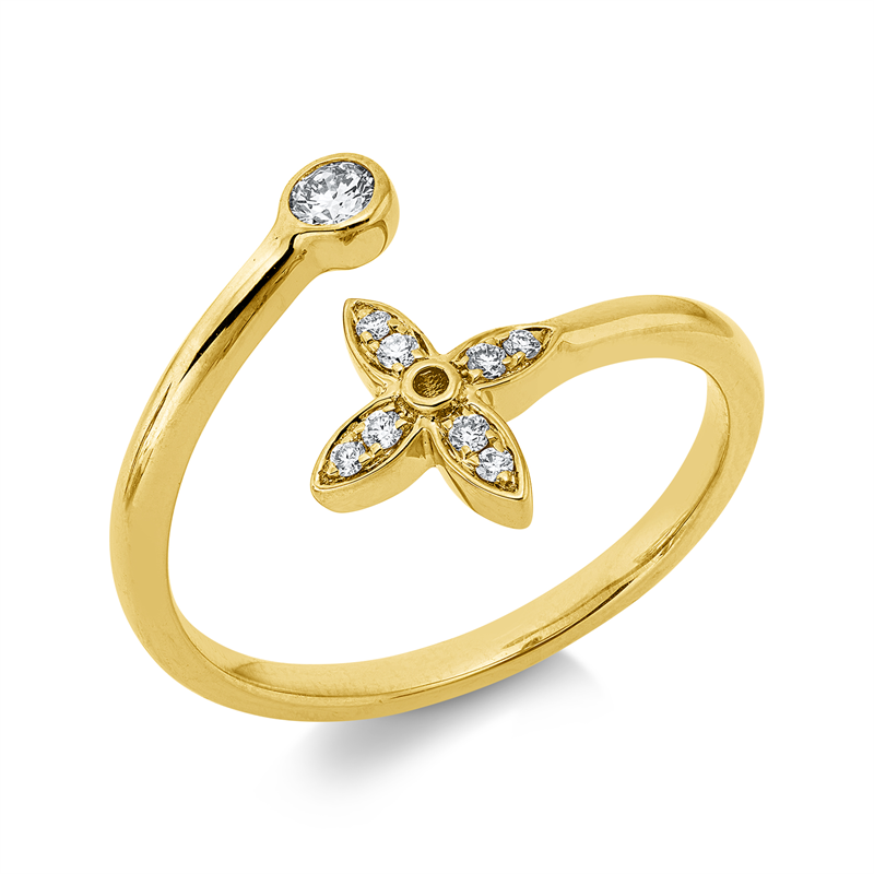 Ring    aus 750/-18 Karat Gelbgold mit 9 Diamanten 0