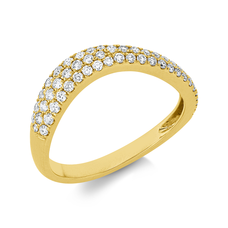 Ring    aus 750/-18 Karat Gelbgold mit 57 Diamanten 0