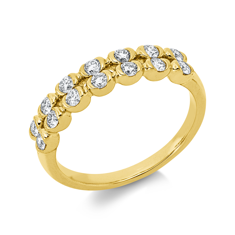 Ring    aus 750/-18 Karat Gelbgold mit 14 Diamanten 0