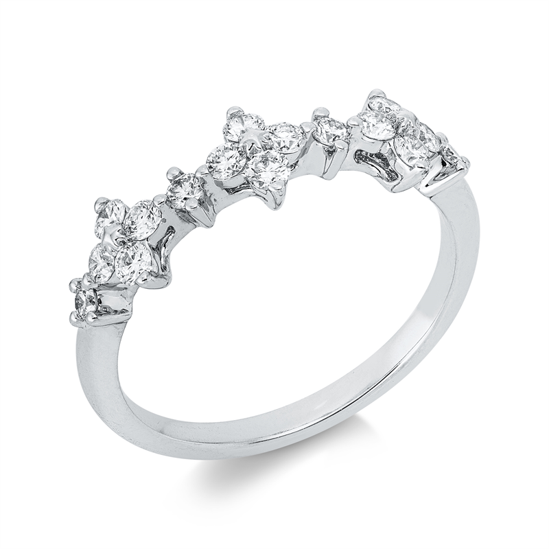 Ring    aus 750/-18 Karat Weißgold mit 16 Diamanten 0