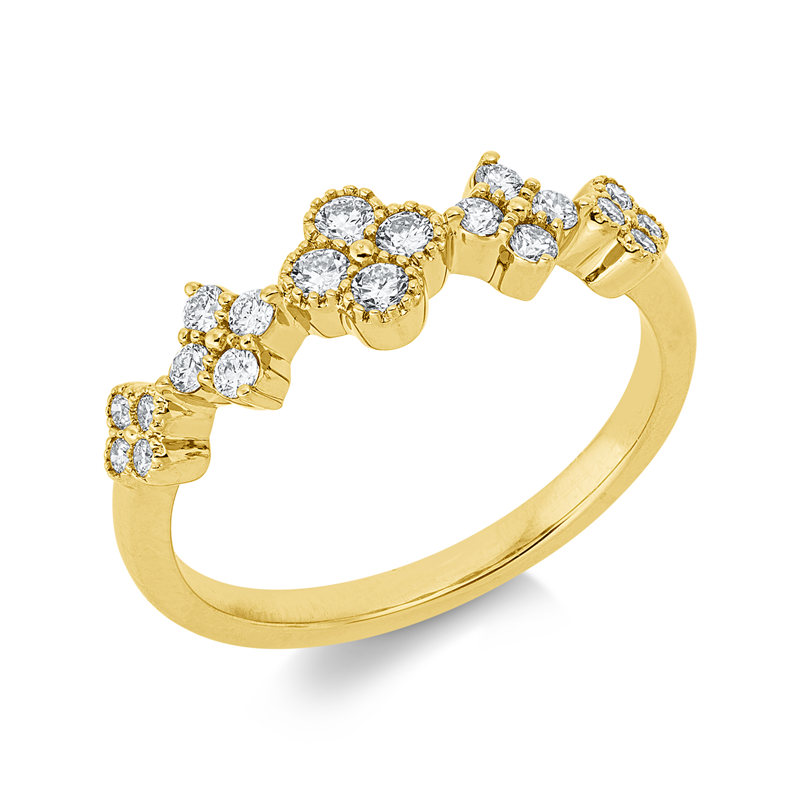 Ring    aus 750/-18 Karat Gelbgold mit 20 Diamanten 0