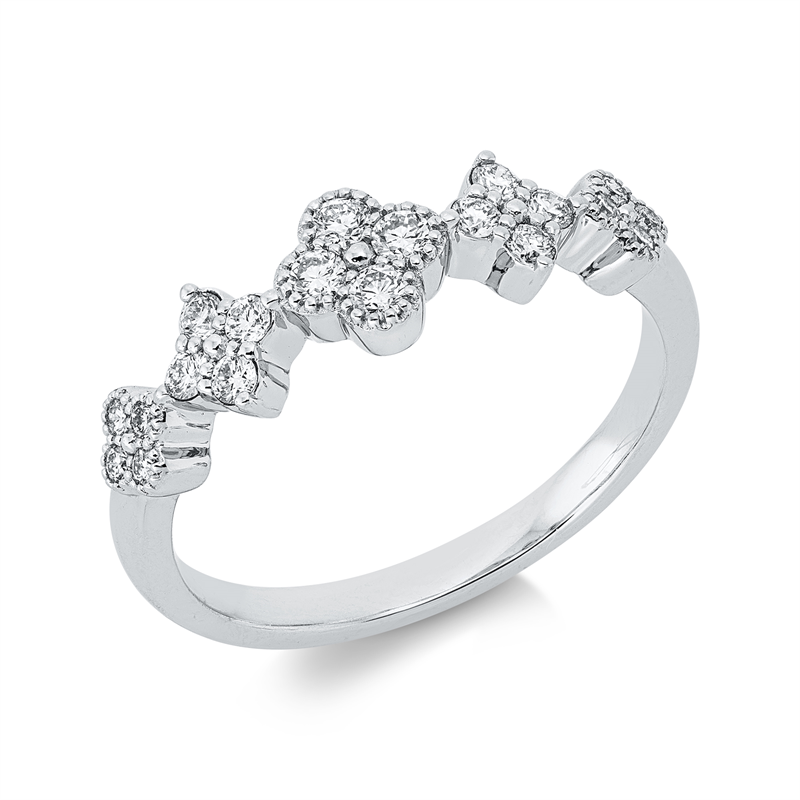 Ring    aus 750/-18 Karat Weißgold mit 20 Diamanten 0