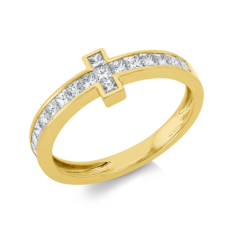 Ring    aus 750/-18 Karat Gelbgold mit 19 Diamanten 0