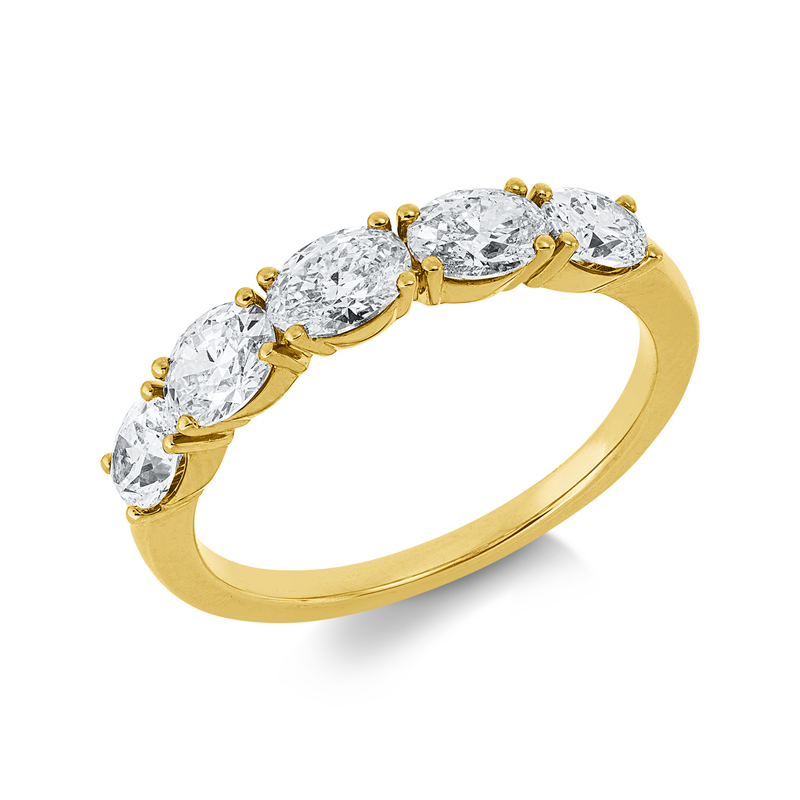 Ring    aus 750/-18 Karat Gelbgold mit 5 Diamanten 1