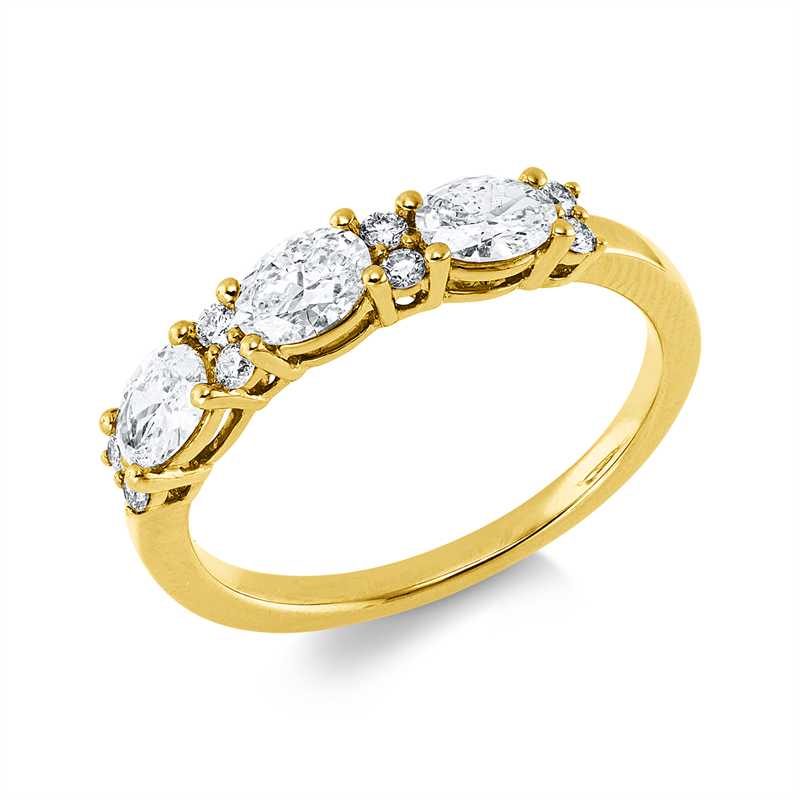 Ring    aus 750/-18 Karat Gelbgold mit 11 Diamanten 0