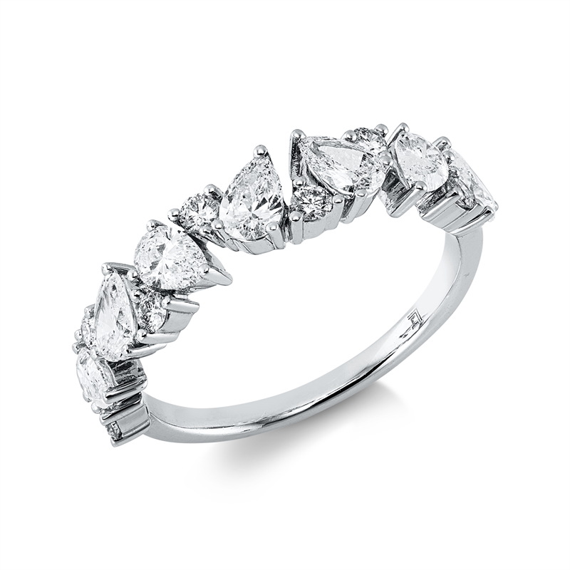 Ring    aus 585/-14 Karat Weißgold mit 15 Diamanten 1
