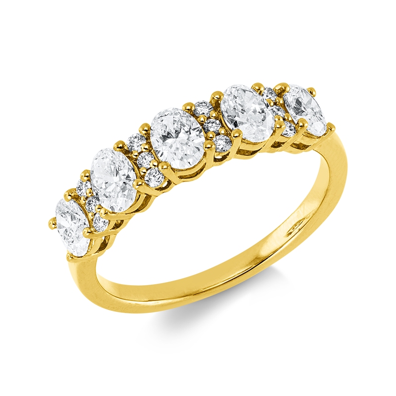 Ring    aus 750/-18 Karat Gelbgold mit 17 Diamanten 0