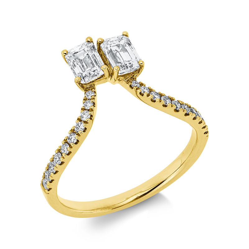 Ring    aus 585/-14 Karat Gelbgold mit 22 Diamanten 1